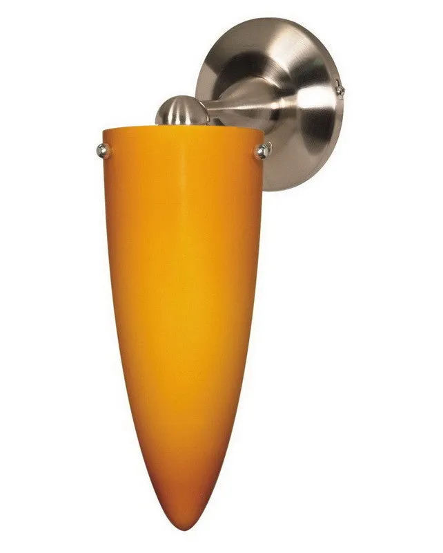 Nuvo Lighting 60-696 One Light Wall Sconce in Brushed Nickel Finish And Butterscotch Cone Cone Glass