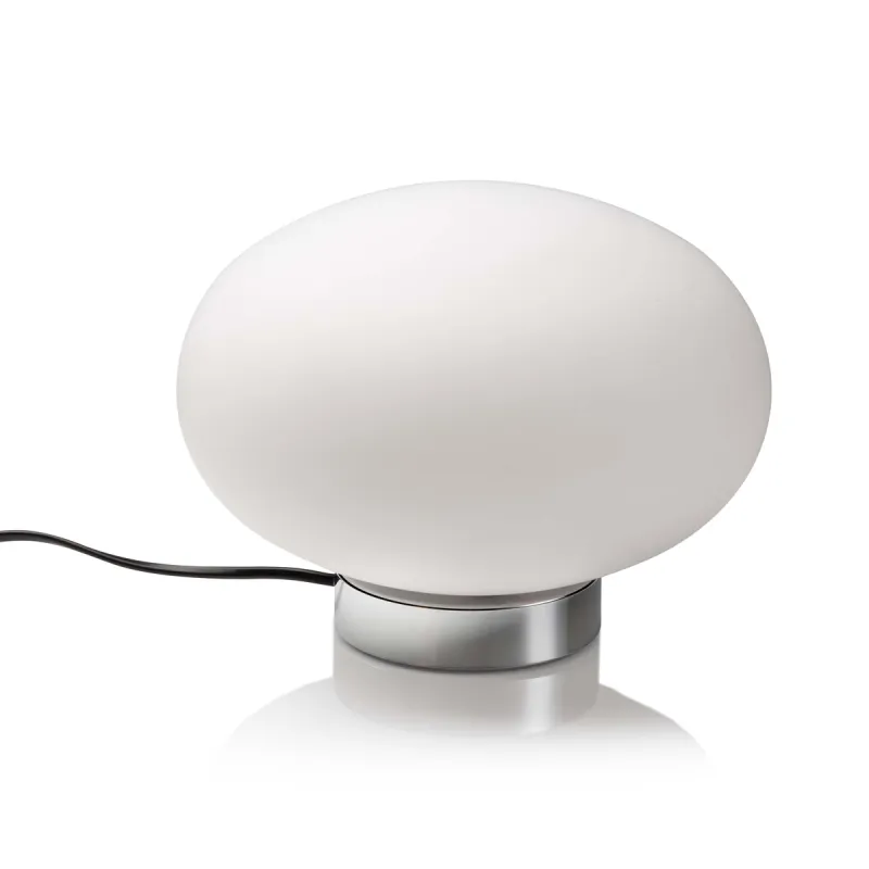 Oval White Glass Table Lamp | Maga