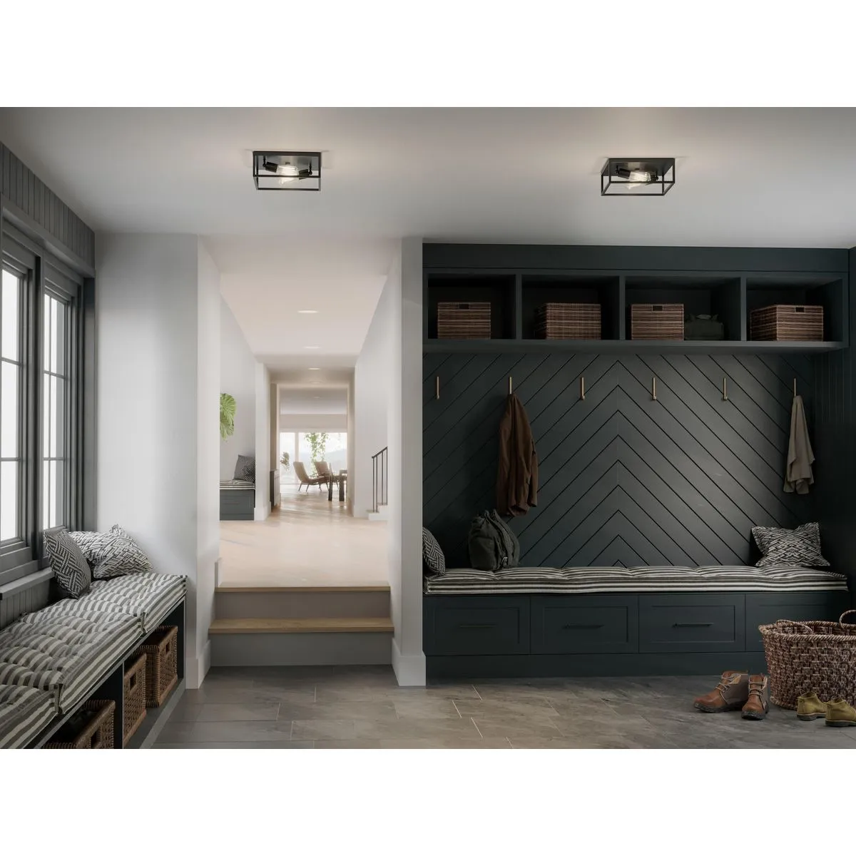 Perimeter Collection Two-Light Flush Mount Ceiling Light