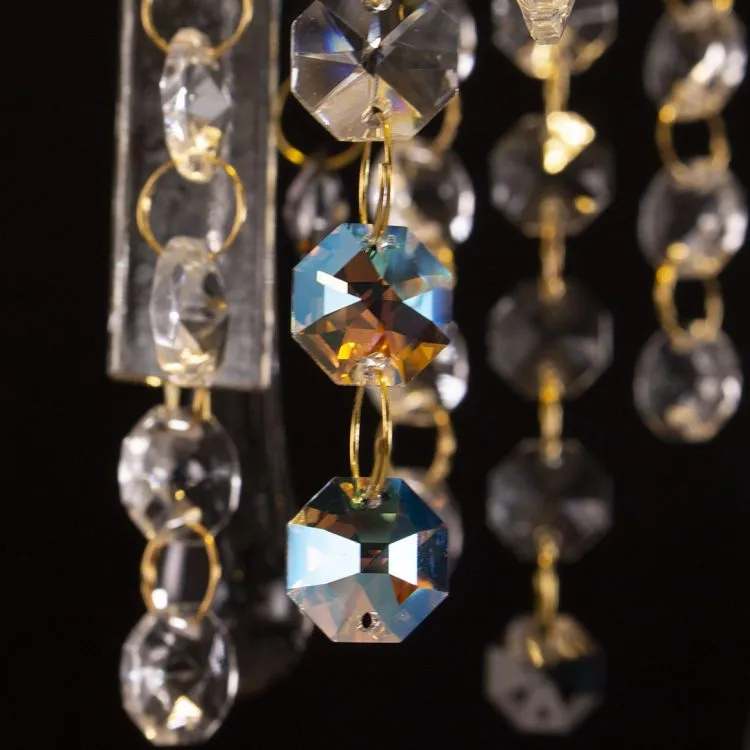 Premium Clear Crystal Flush Chandelier With Delicate Tear Droplets