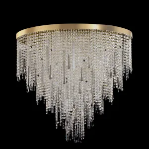 Premium Clear Crystal Flush Chandelier With Delicate Tear Droplets