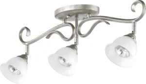 Quorum International 3810-3-64 Spencer Collection Three Light Ceiling Rail Light in Classic Nickel Finish