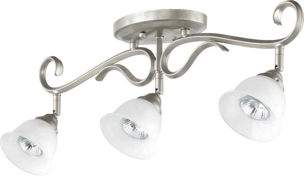 Quorum International 3810-3-64 Spencer Collection Three Light Ceiling Rail Light in Classic Nickel Finish