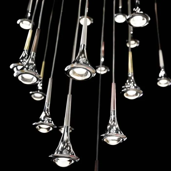 Rain 5 Light Cluster In 6 Metal Finishes