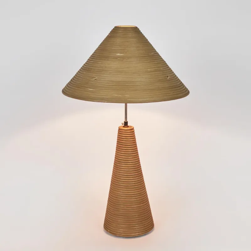 Rattan Cone Shade Table Lamp