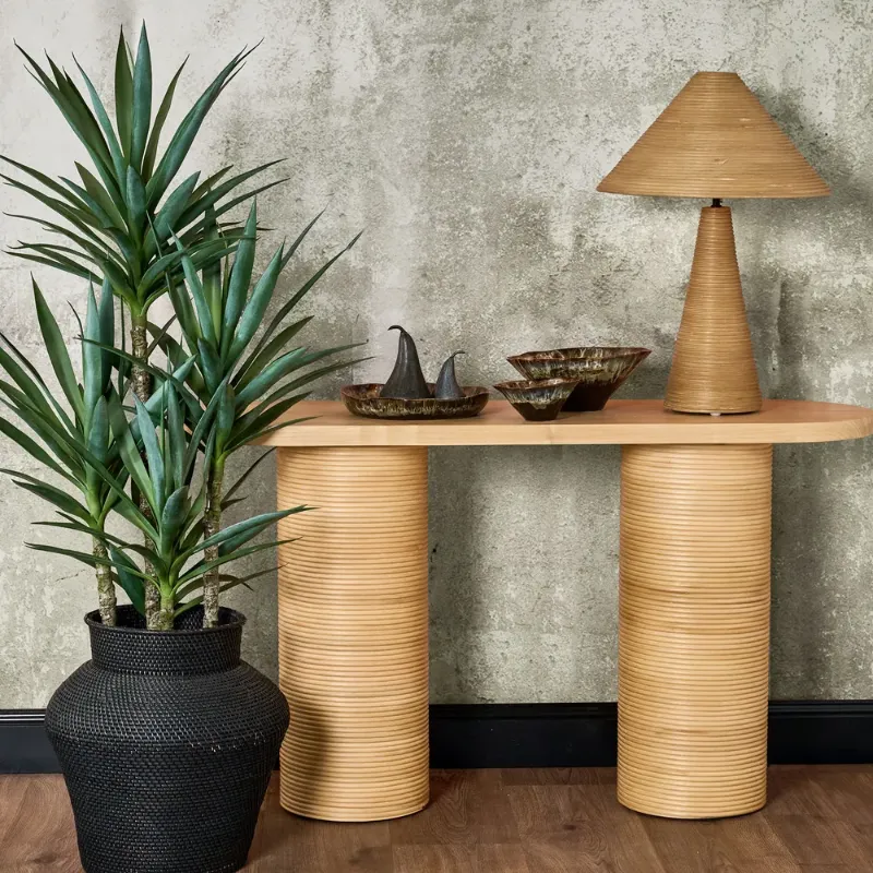 Rattan Cone Shade Table Lamp