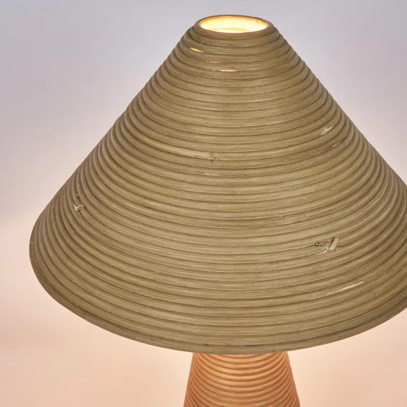 Rattan Cone Shade Table Lamp