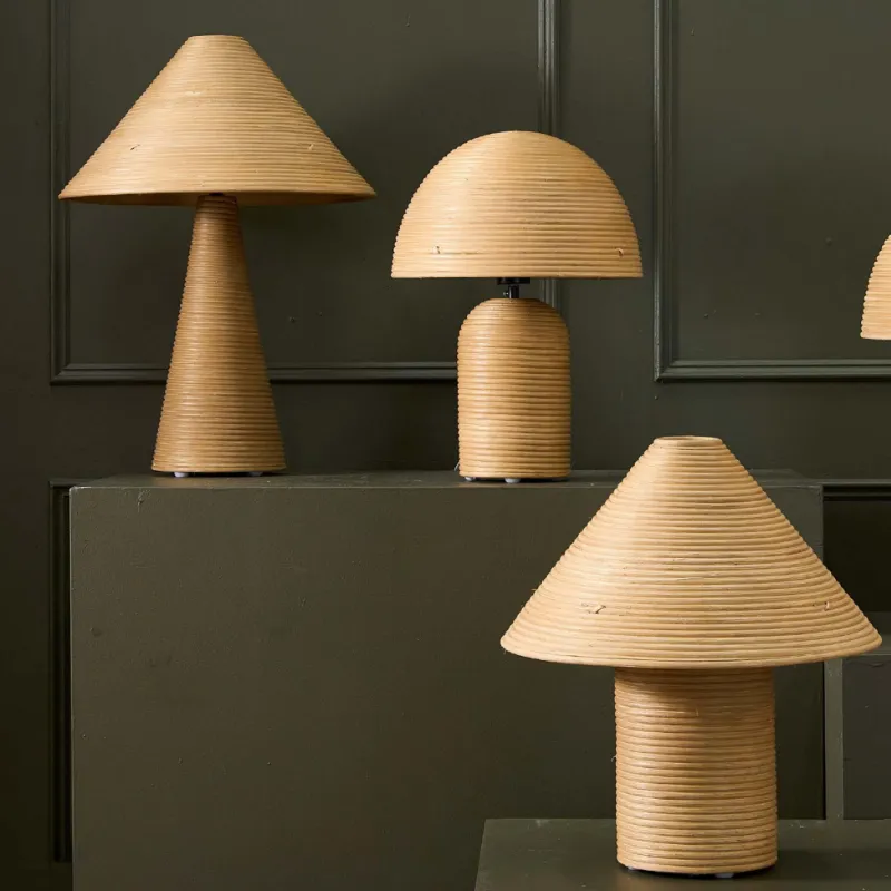 Rattan Cone Shade Table Lamp