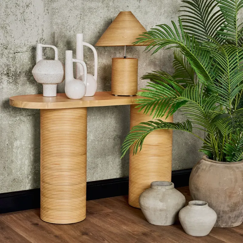Rattan Cone Shade Table Lamp