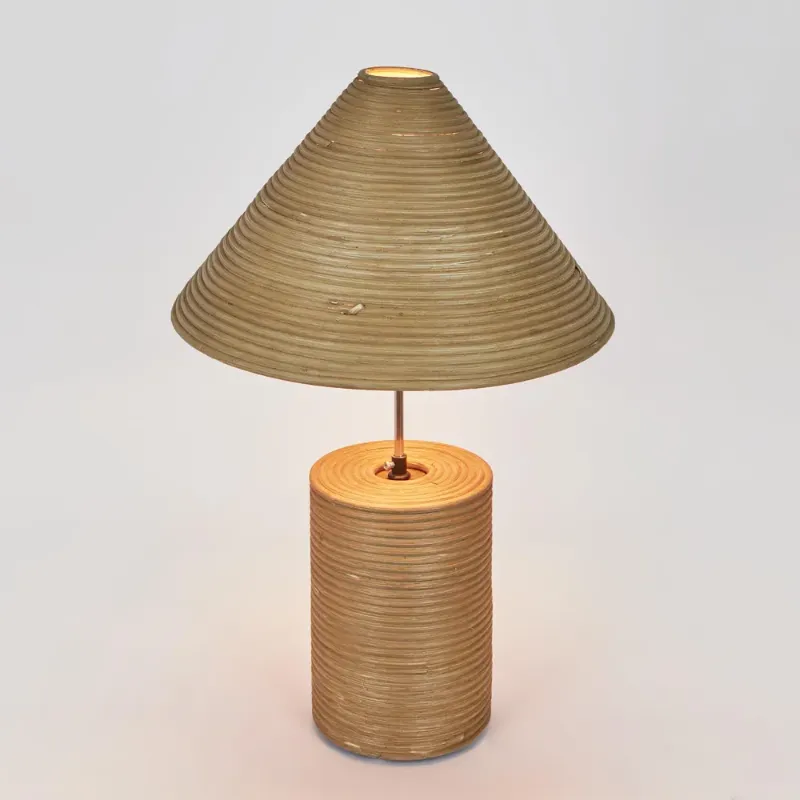 Rattan Cone Shade Table Lamp