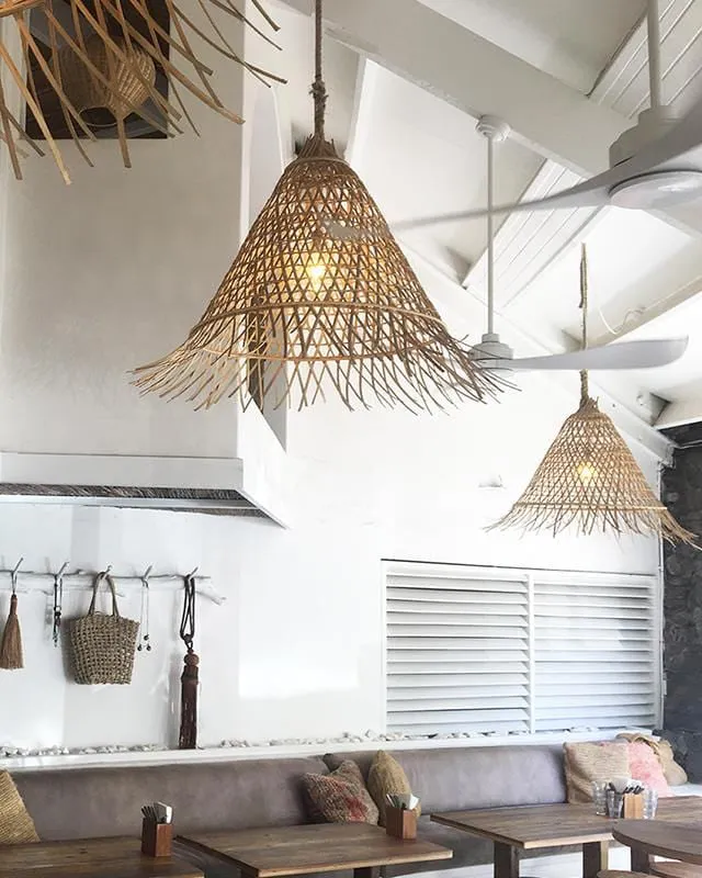 Raw Edged Cone Rattan Pendant | Assorted Finishes & Sizes