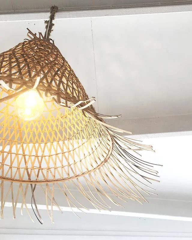 Raw Edged Cone Rattan Pendant | Assorted Finishes & Sizes