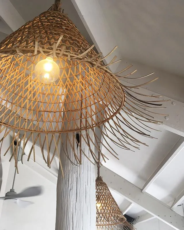 Raw Edged Cone Rattan Pendant | Assorted Finishes & Sizes