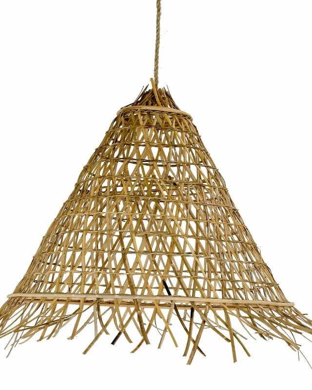 Raw Edged Cone Rattan Pendant | Assorted Finishes & Sizes