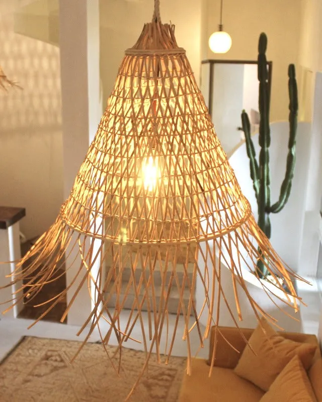 Raw Edged Cone Rattan Pendant | Assorted Finishes & Sizes