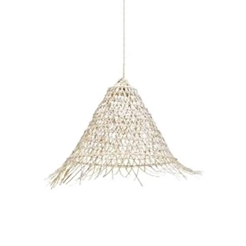Raw Edged Cone Rattan Pendant | Assorted Finishes & Sizes