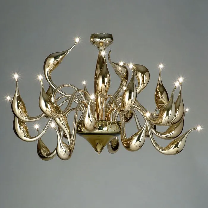 Red Lu-Murano Venetian Chandelier By Fabio Fornasier With 24 Lights