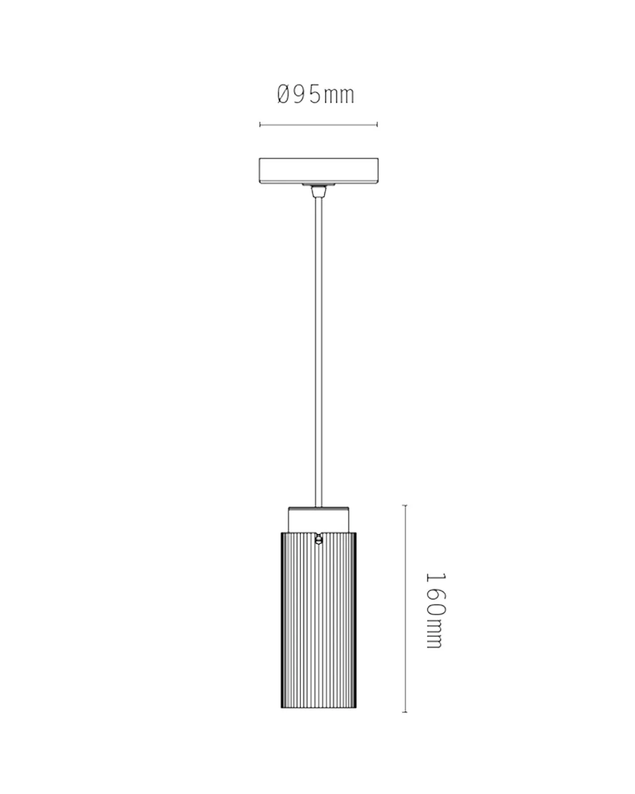 Reeded Metal Pendant Light