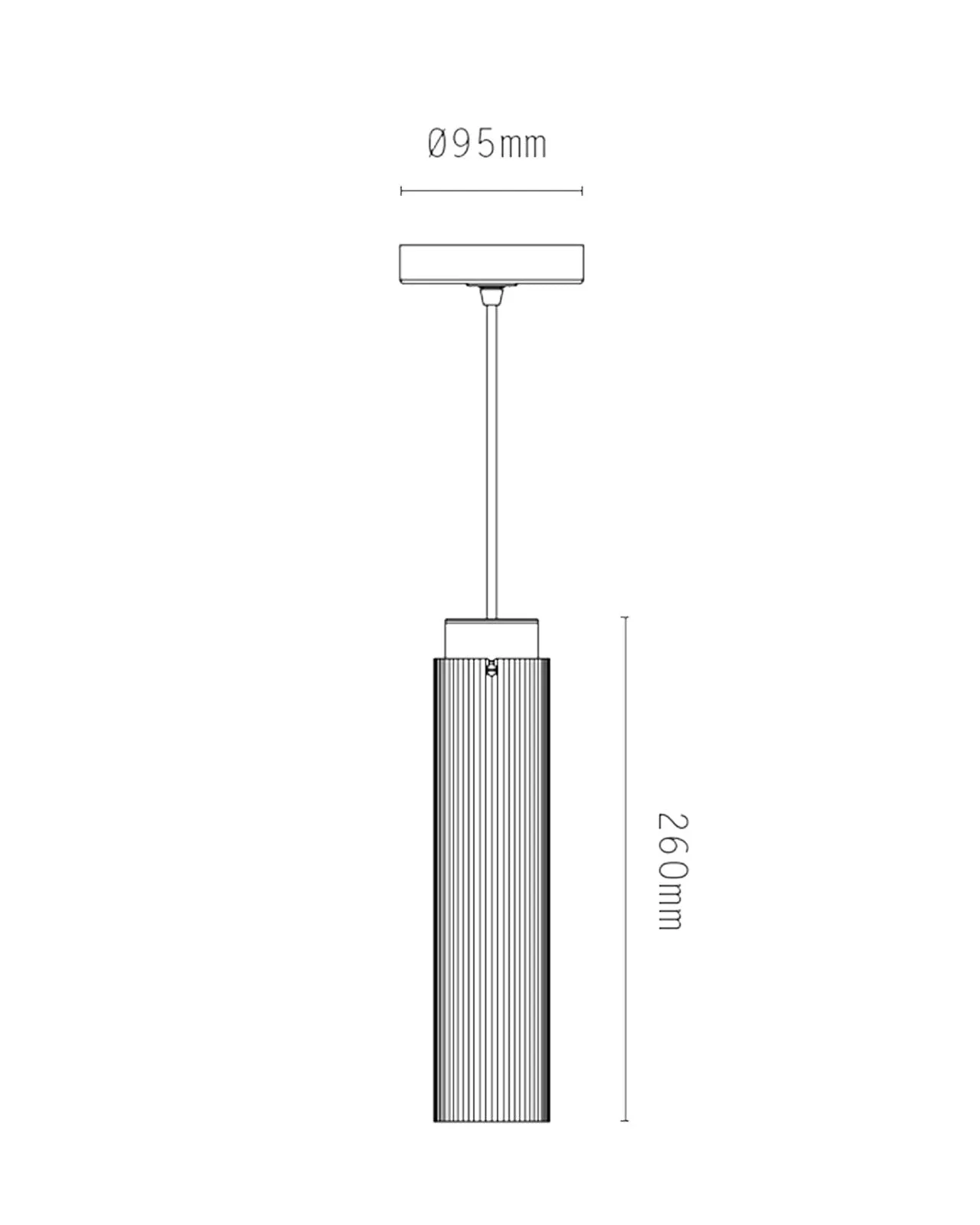 Reeded Metal Pendant Light