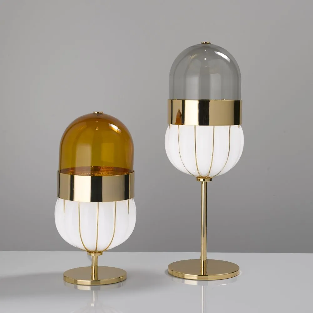 Refined Caged Gold Metal Table Light