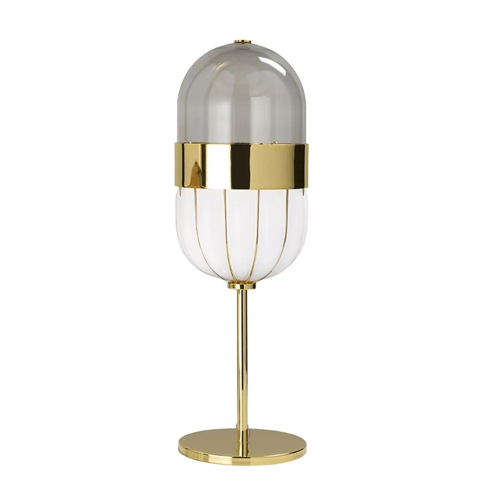 Refined Caged Gold Metal Table Light