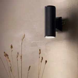 Ribbed Up Down Cylindrical Wall Light