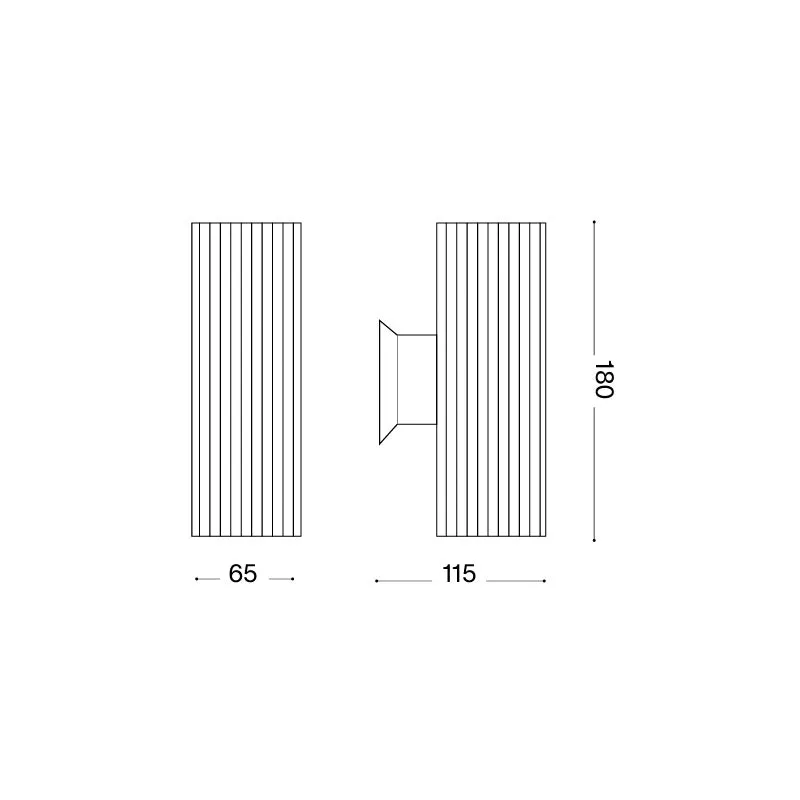 Ribbed Up Down Cylindrical Wall Light