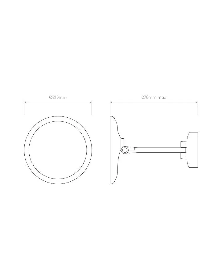 Round Adjustable Magnification LED Wall Light | Assorted Finishes