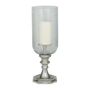 SILVER ALUMINUM HURRICANE LAMP