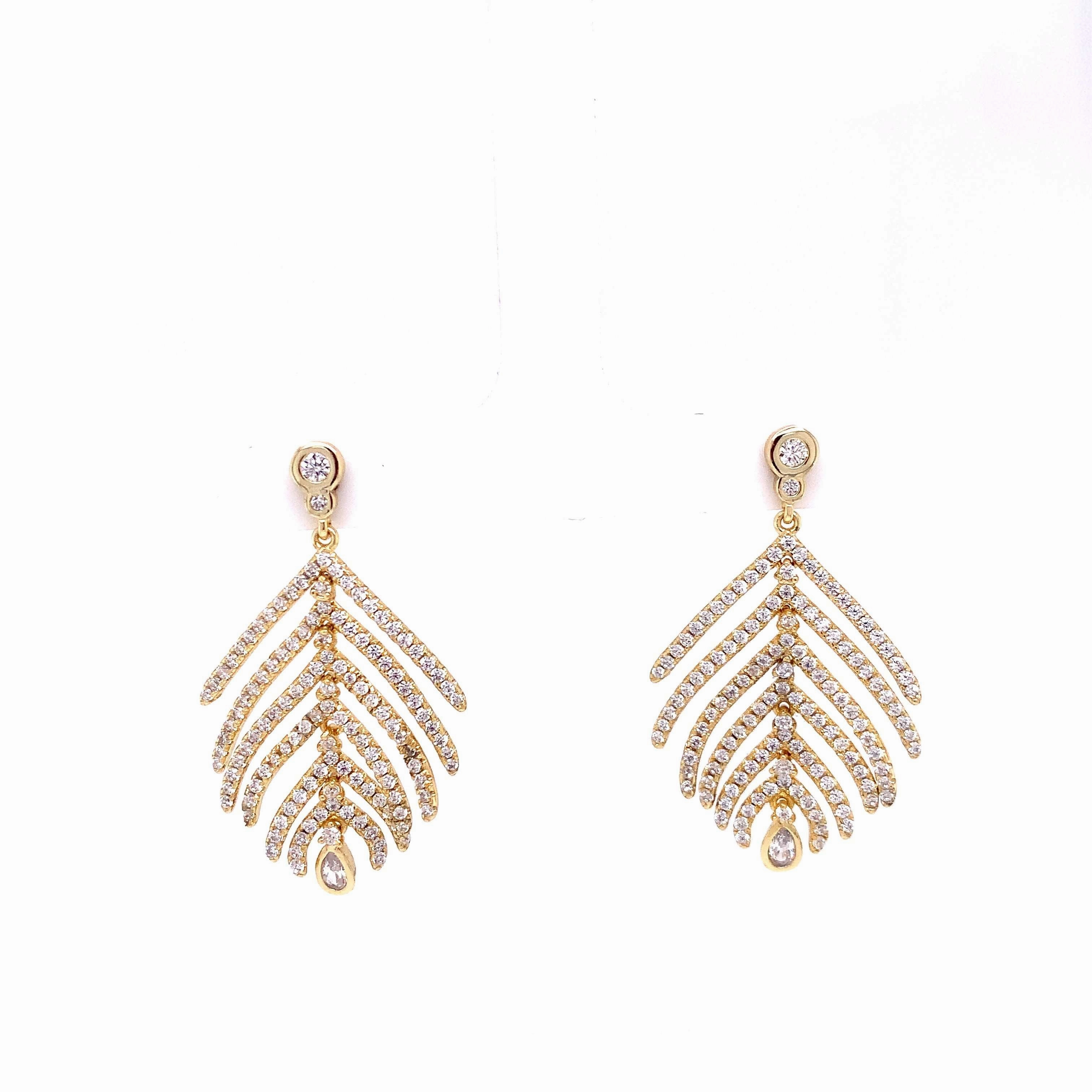 Small Hanging Leaf Earrings