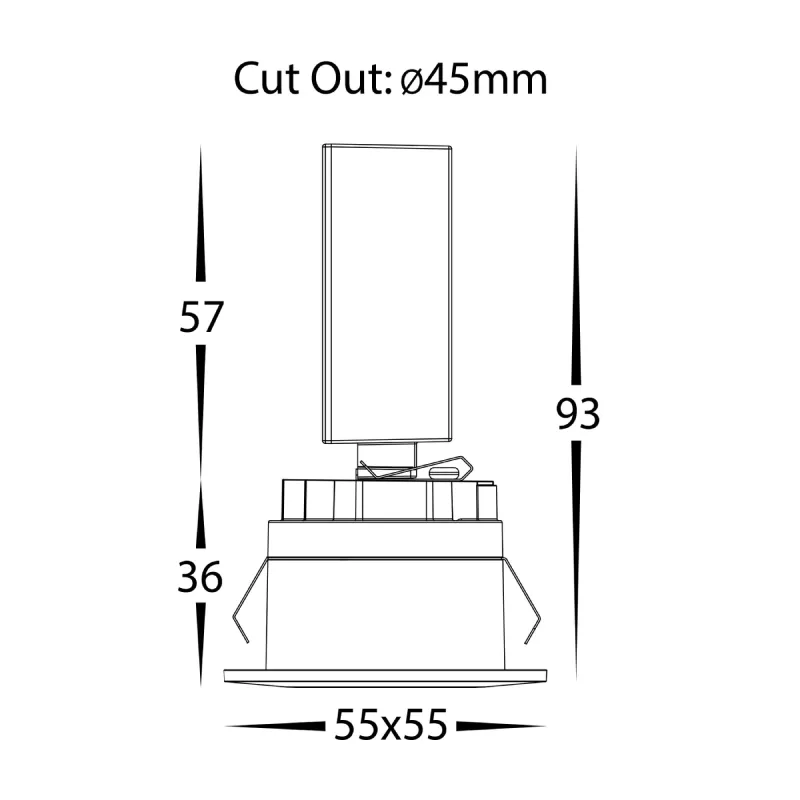 Squared Aluminium Recessed Step Light