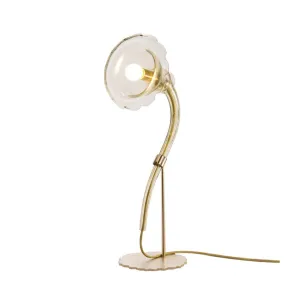 Straw and gold glass table lamp