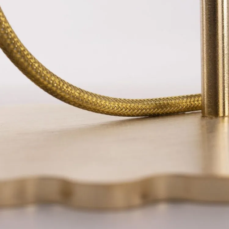 Straw and gold glass table lamp