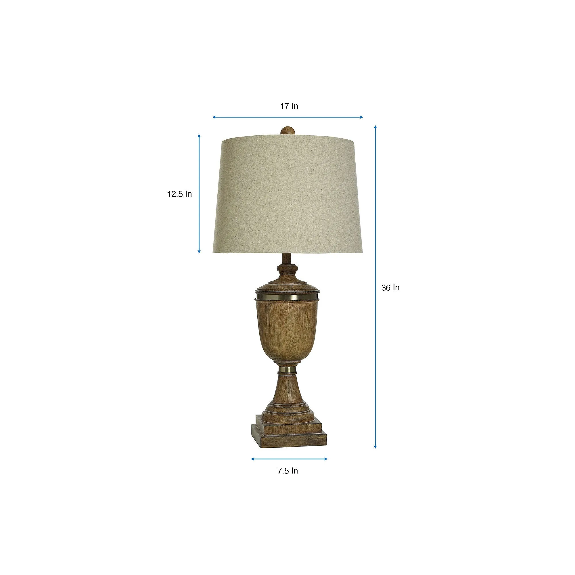 Stylecraft 36" Napoleon Table Lamp - MD BROWN ONE SIZE