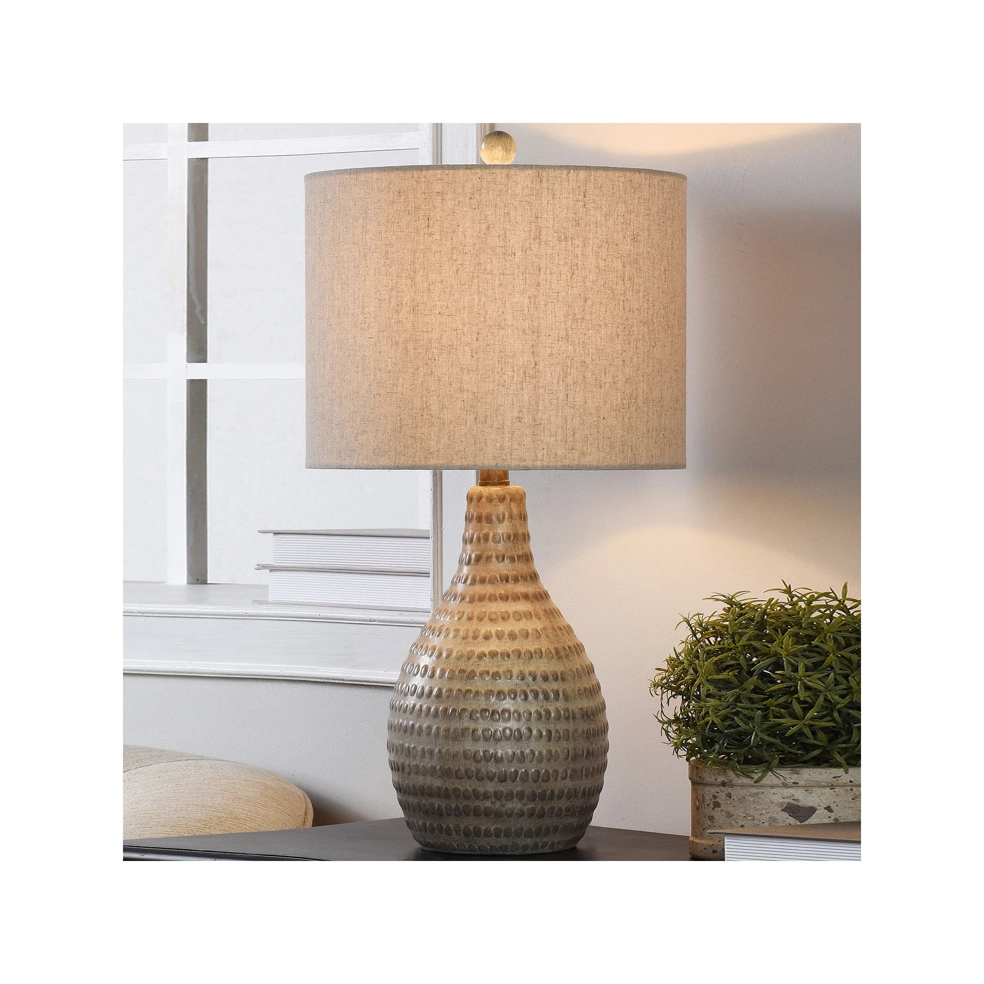 StyleCraft L28159DS Allen Table Lamp French Oak - White