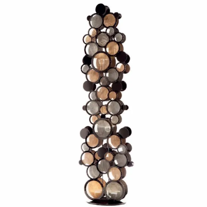 Tall Italian floor lamp with choice of metal finishes