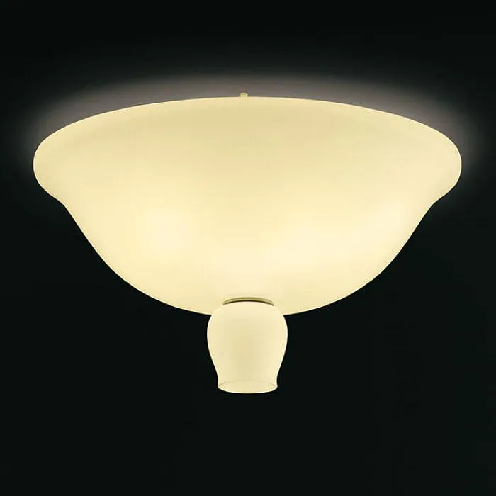 The Anni Trenta Yellow Or White  Glass Flush Light From Venini