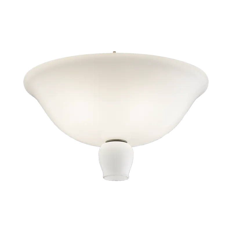 The Anni Trenta Yellow Or White  Glass Flush Light From Venini