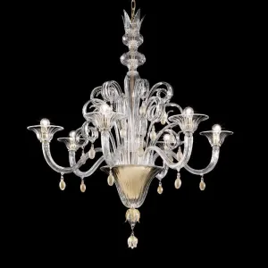 The Vittoriale Large Murano Glass Chandelier From Venini