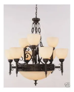 Trans Globe Lighting 3769 BK 9 4 Chandelier in Black Finish