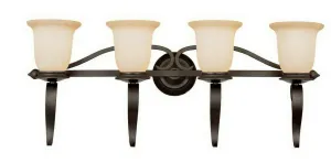 Trans Globe Lighting 3994 BK Four Light Bath Vanity Wall Mount in Black Finish