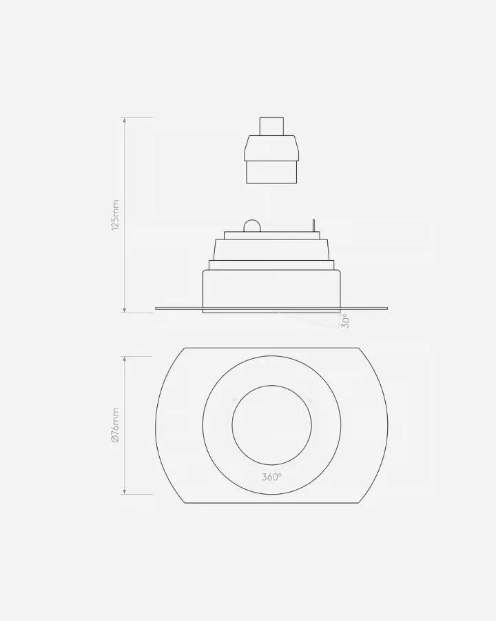 Trimless Round Adjustable Downlight