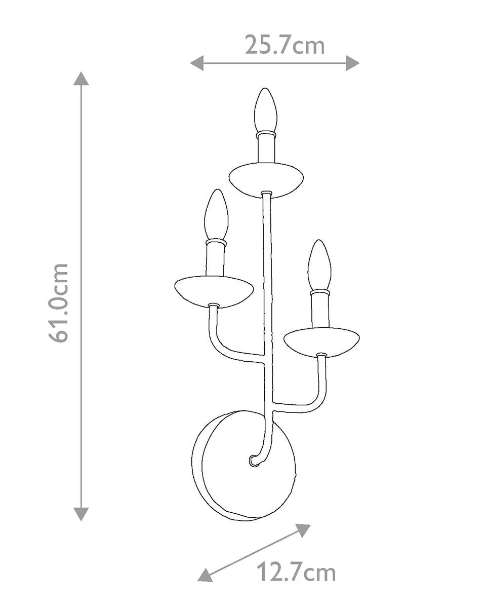 Triple Arm Textured Wall Light