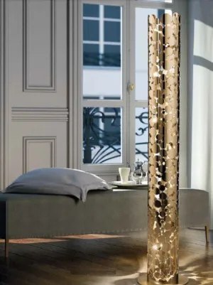 Two-Metre-Tall Modern Italian Bubble Floor Lamp In Gold Or Chrome Metal