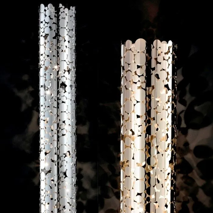 Two-Metre-Tall Modern Italian Bubble Floor Lamp In Gold Or Chrome Metal