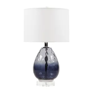 Urban Habitat Borel Omebre Glass Table Lamp Dark Blue