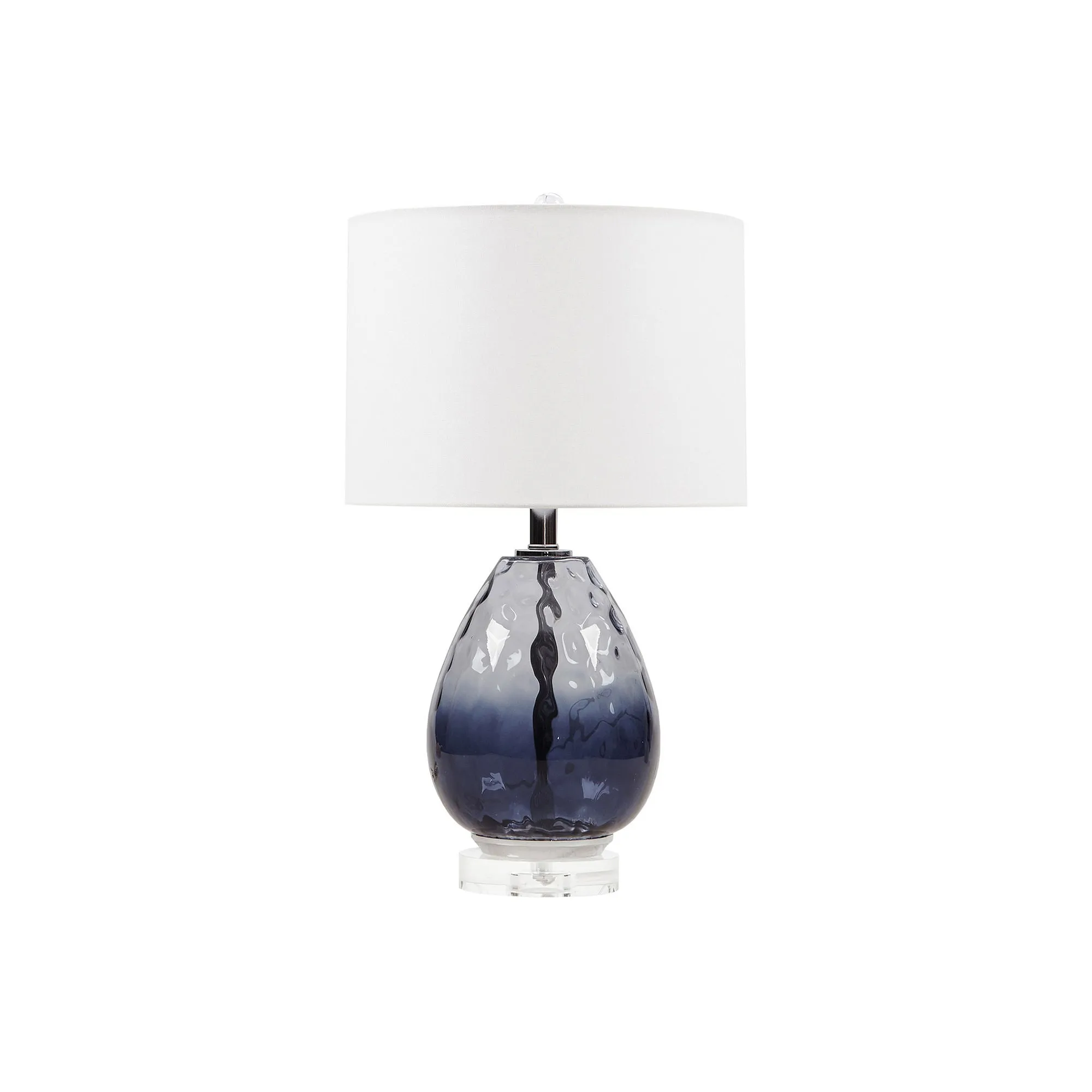 Urban Habitat Borel Omebre Glass Table Lamp Dark Blue