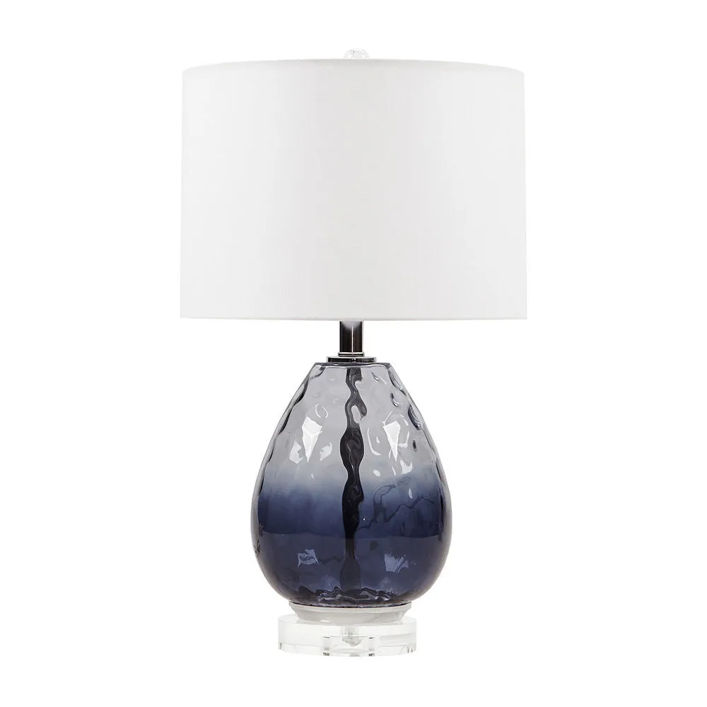 Urban Habitat Borel Omebre Glass Table Lamp Dark Blue