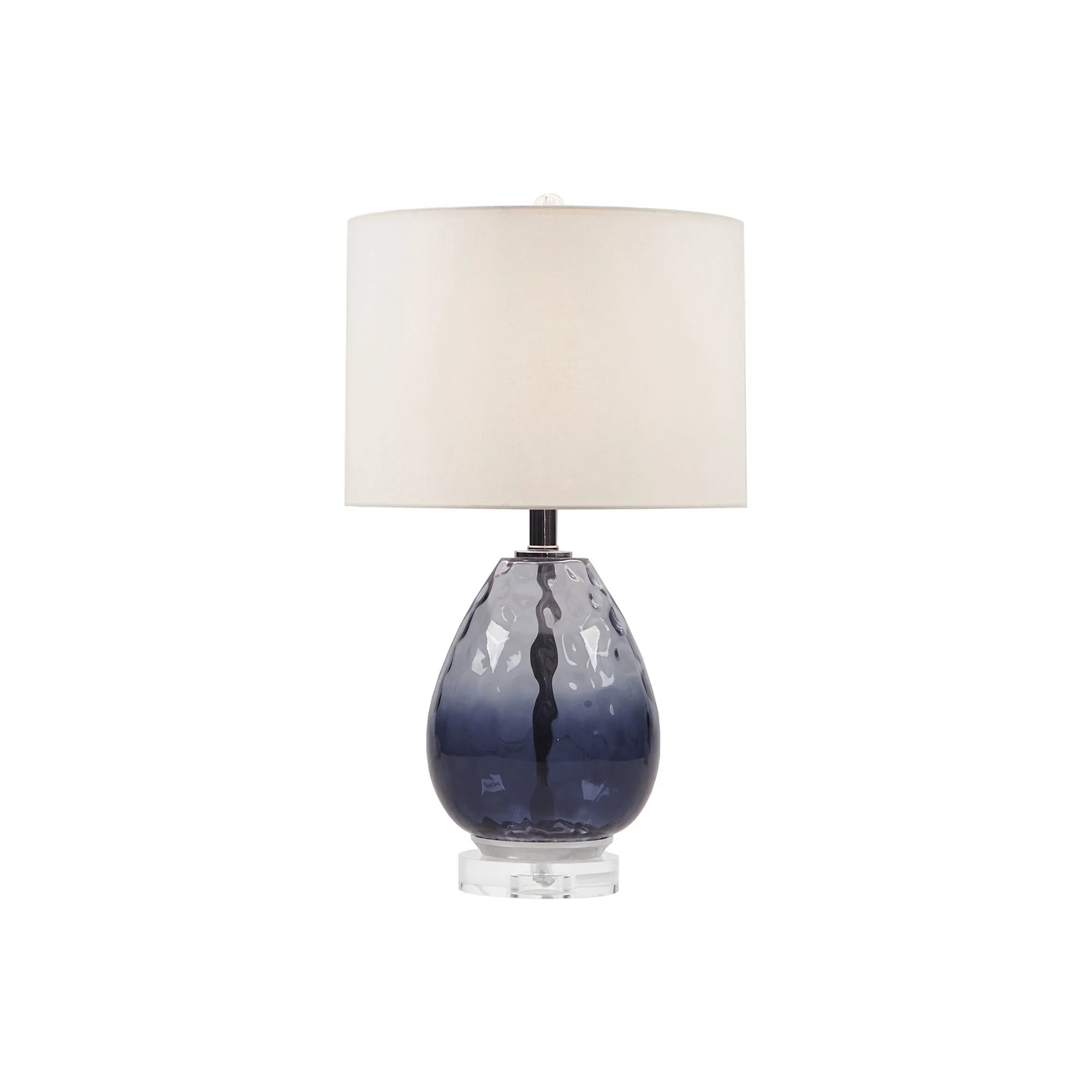 Urban Habitat Borel Omebre Glass Table Lamp Dark Blue