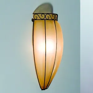 Venetian Glass Wall Light With Golden Scavo Or Clear Glass Finish